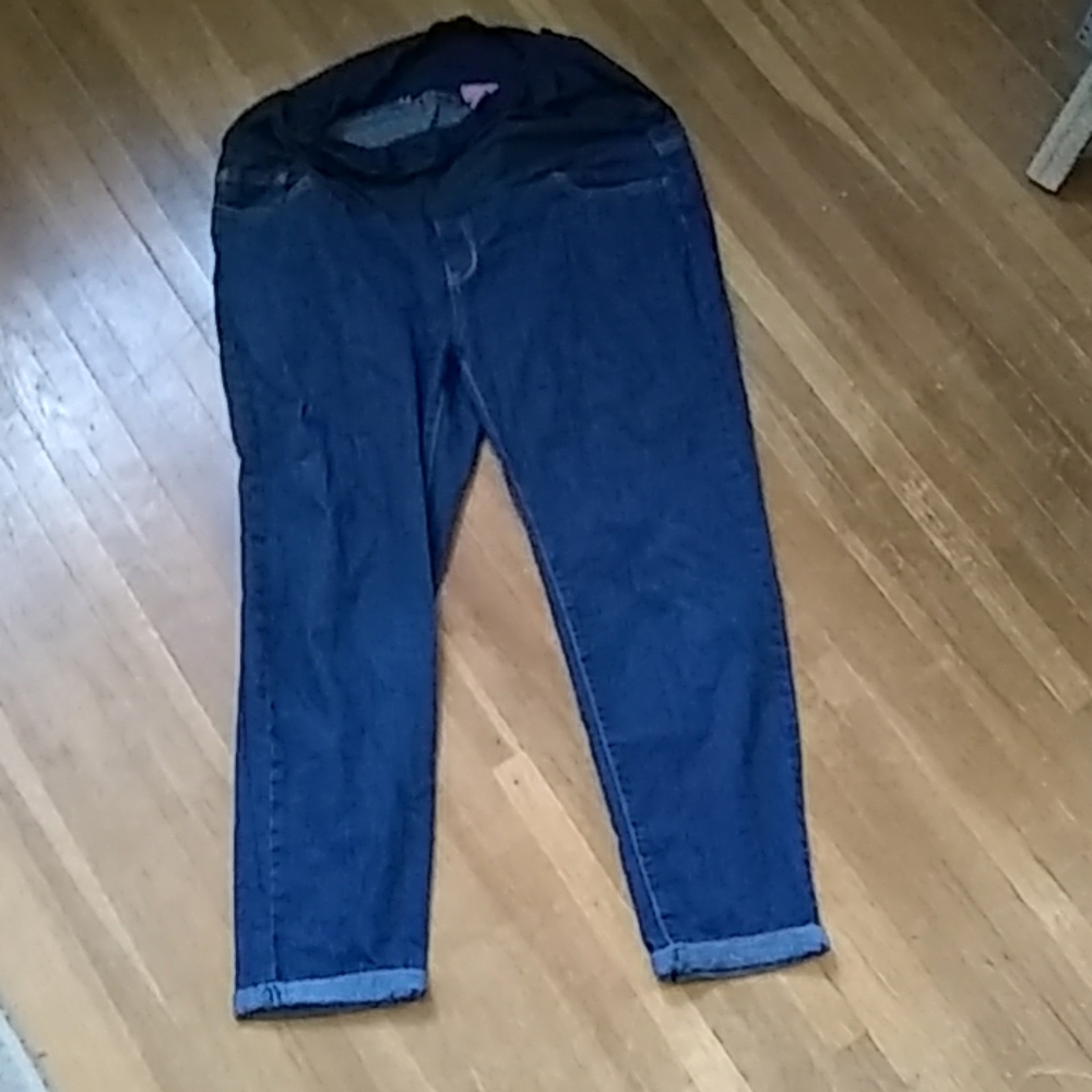 Dark wash maternity jeans